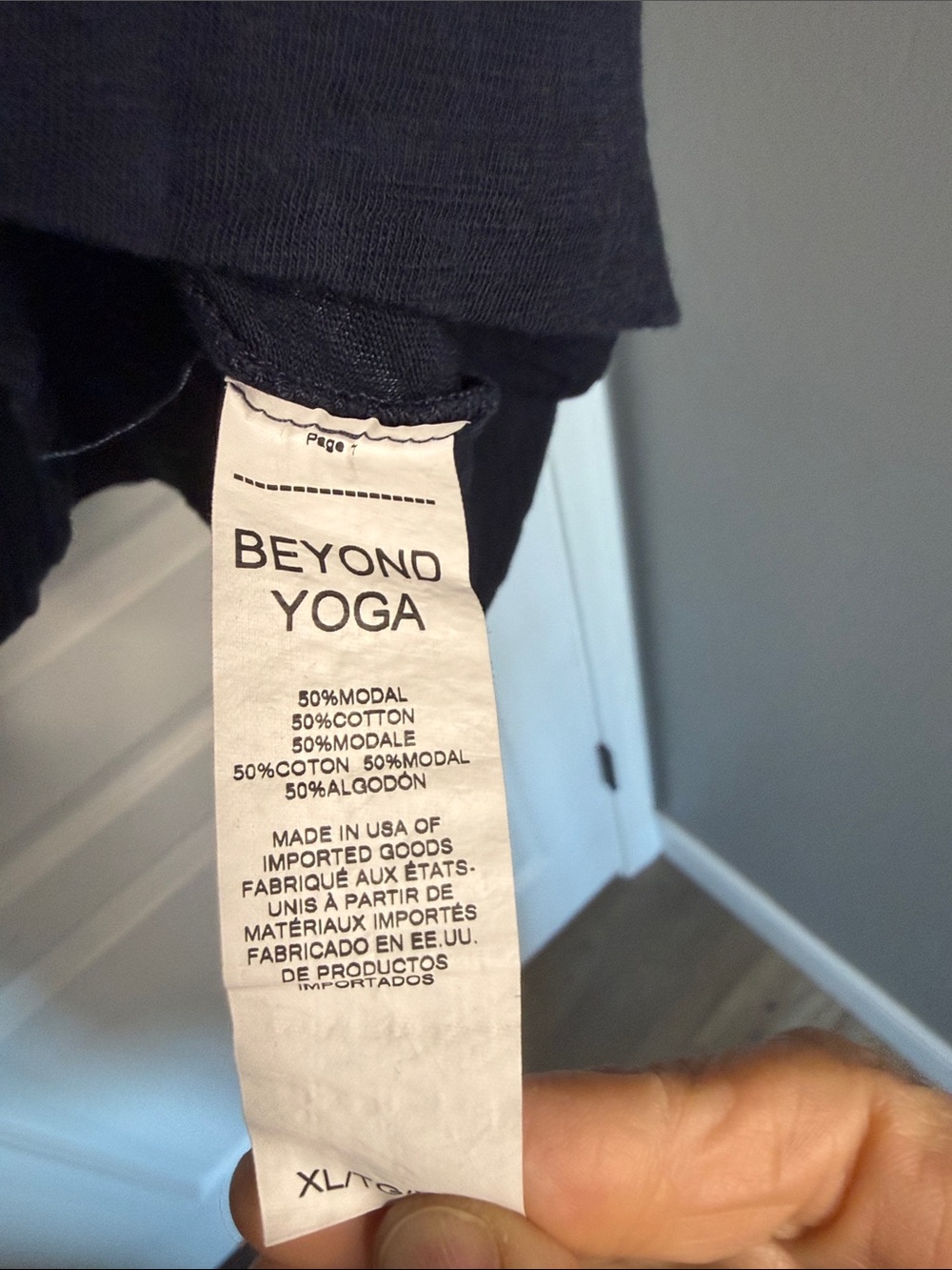 Beyond Yoga Deep Navy Relaxed Crew Short Sleeve Tee - Picture 4 of 6